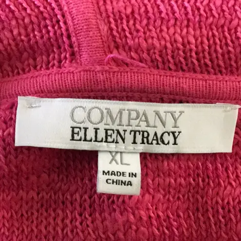 Ellen Tracy Rose color zipper XL Hooded Jacket