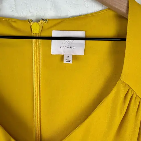 Cinq à Sept Miah Ruched Mini Dress Pineapple Yellow Size 2