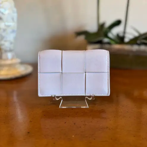 Bottega Veneta Maxi Intrecciato Card Holder Small Wallet Purple Lambskin