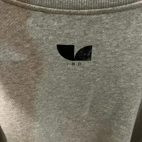 IRO NWT Paris Lusse Pleated Crewneck Sweatshirt Top Mixed Gray Grey S