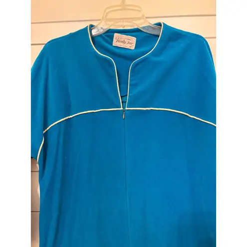 Vanity Fair Vintage Robe Womens Medium Blue Full Zip Lounger Housecoat Vintage