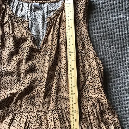 Old Navy  Animal Print Sleeveless Tiered Babydoll Mini Dress Size M Boho Leopard