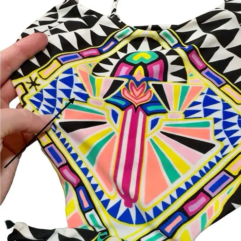 Mara Hoffman Cosmic Fountain Lace Up Cut Out One Piece Swimsuit Bathing Suit