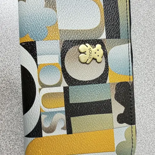 Tous Leather Wallet Multicolor Logo Bear Zip Around Cards Colorful Classic *