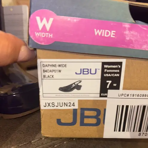 Jbu Women's Daphne Sling Back Demi Wedge Black wide