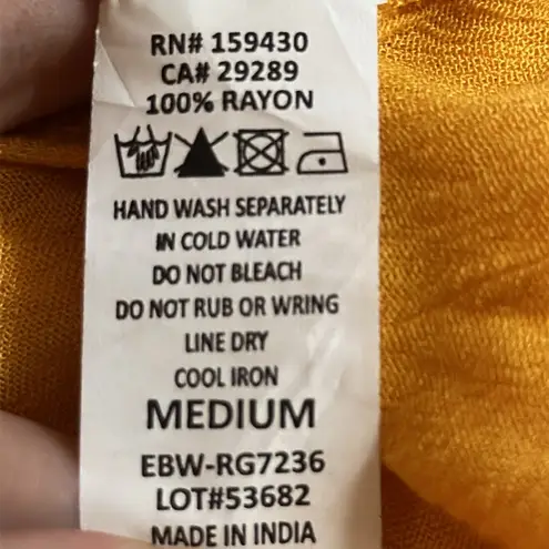 Elan Woven Yellow Marigold Strapless Romper Medium NWT EBW-RG7236 Rayon Boho