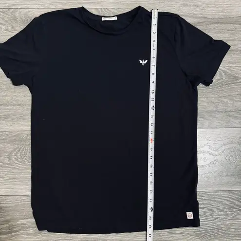 Marine layer Women Black Embroidered Bee Crew Neck Short Sleeve T-Shirt Sz M