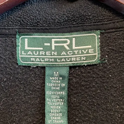 Lauren Ralph Lauren Buffalo Plaid Full Zip Polar Fleece Sweatshirt, M Black Size M