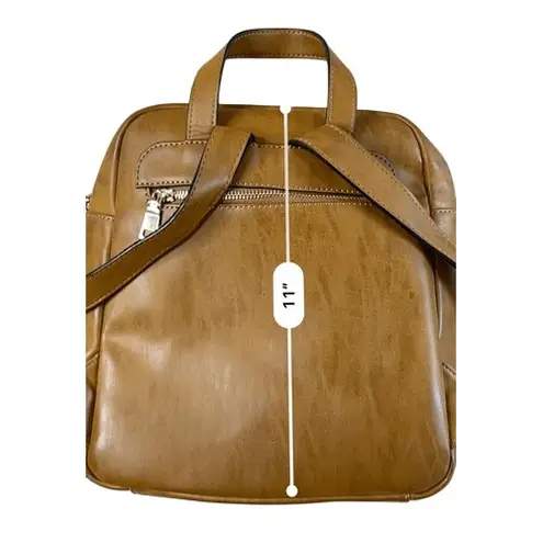 Steve Madden  PU‎ Faux Leather Brown Tasseled Modern Backpack Purse Handbag