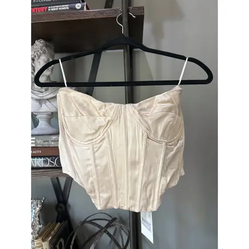 Bardot Eva Bustier Satin Corset Top Champagne Womens Size 8