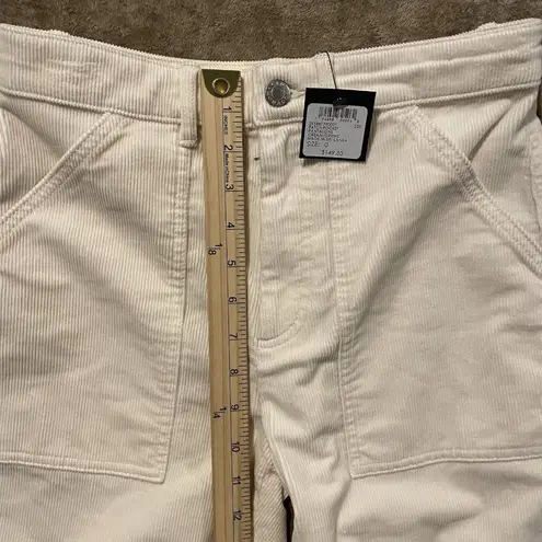 Club Monaco NWT $150  Pants Womens Sz 0 Cream Corduroy High Rise Patch Pockets