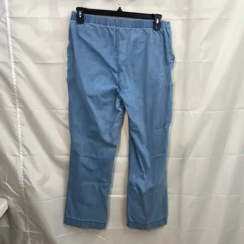 Denim & Company women's light wash pull on deep pocket straight jeans stretch LP Size undefined