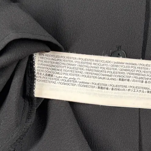 MNG Mango Black Puff Sleeve Button Front Blouse Womens Small Minimalist Chic Top