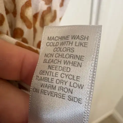 Avenue Plus 30/32 Leopard Print Blouse Flowy Lightweight Boho Animal Print Top