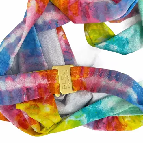 Bleu Rod Beattie  Bikini Top Size 40D Swim Rainbow Tie Dye Beach Large Bust NWT