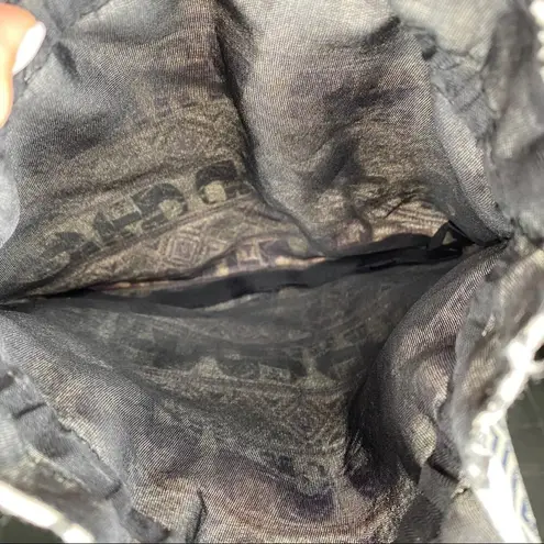 HANDMADE Boho Elephant Mandala Print Crossbody Pouch Bucket Bag Purse Small White