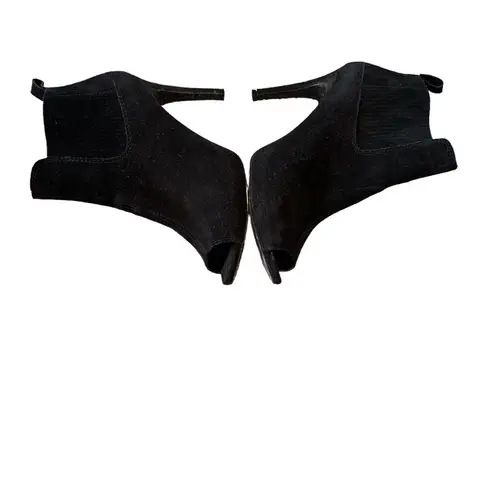 PEDRO GARCIA BLACK SUEDE LEATHER OPEN TOE STILETTO ANKLE BOOTIES SHOES 39 Size 9