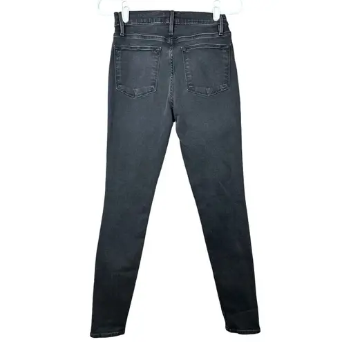 frame denim Frame Black Dark Wash Double Snap Fly ‘Le High Skinny’ High Rise Jeans Size 26