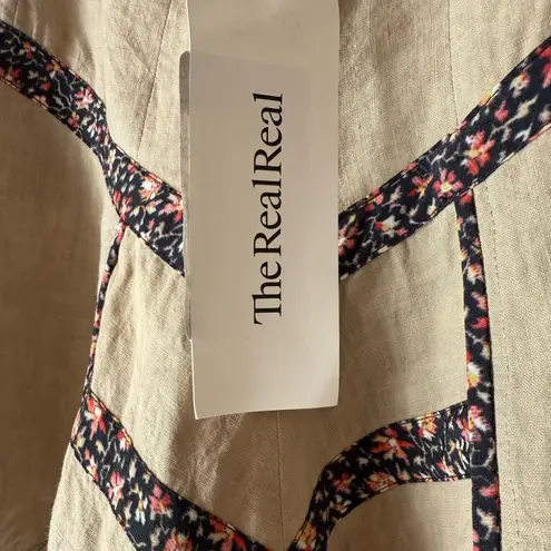 Isabel Marant Neutral Marta Linen Floral Patterned Mini Skirt