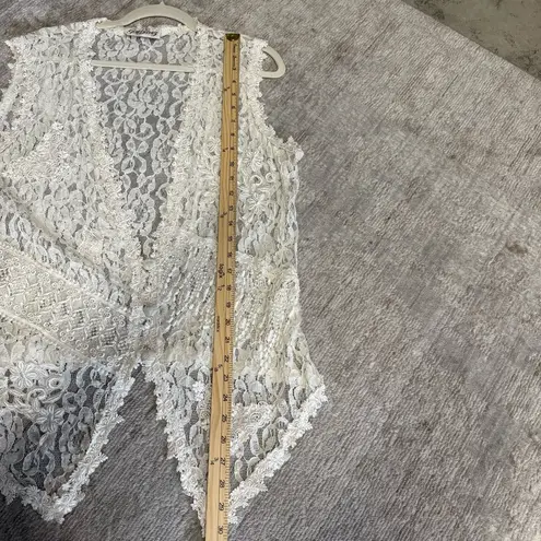 Gina Blaneź Vintage 80s 90s Y2K Off White Patchwork Lace Vest Size L