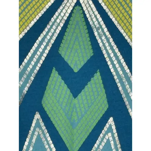 Ocean Pacific OP Women's Racer back Tank Top Teal Blue Green Silver Geometric M Size M