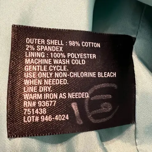 East 5th Woman Button Front Blazer Jacket Size 2X Blue Green Color? 3/4 sleeves