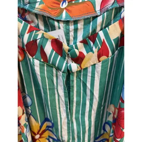 Borogodo Brazilian Dress Tropical Floral Colorful Resort Sundress Maxi $259 Size L