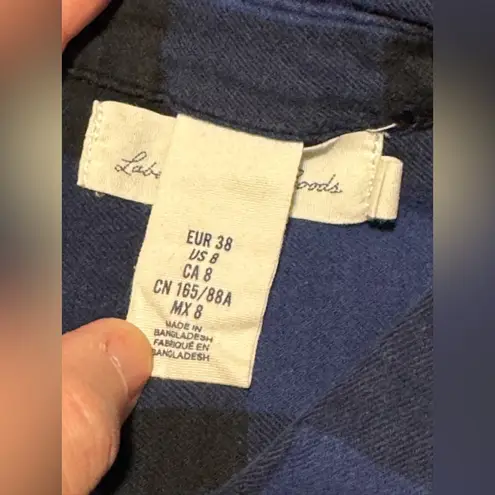 Label of Graded Goods Preloved Blue and Black Button Down Plaid shirt size 8