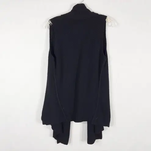 Michael Stars 1 Size XS Shrug Cardigan Sweater Black Cashmere Wool Open 1047