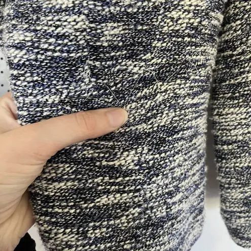 Ann Taylor  Womens Tweed Knit Blazer Jacket Size 6 Black & White Polka Dot Lining