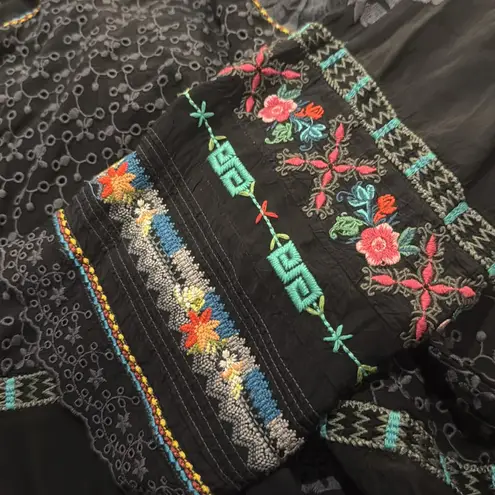 Johnny Was embroidered crochet Ridden tiered dress NWT RARE