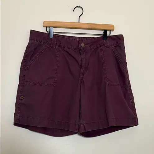 Carhartt  El Paso Shorts Women’s Cotton Relaxed Fit Roll Tab Burgundy Size 16