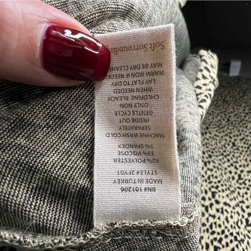 Soft Surroundings Damaria Leopard Animal Print Faux Wrap Midi Dress