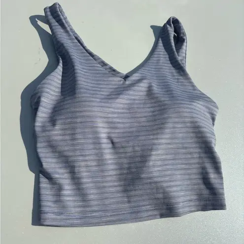Athleta Striped Blue Women's Sports Bra Top Size M
