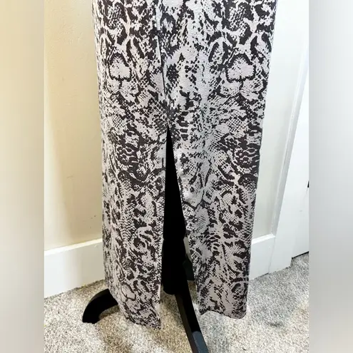 Garnet Hill High Neck Sleeveless Snake Print Maxi Dress with Side Slits NWT Sz S