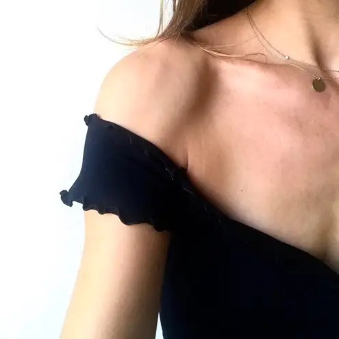 Marciano Guess 2000's Brown Seamless Off the Shoulder Top