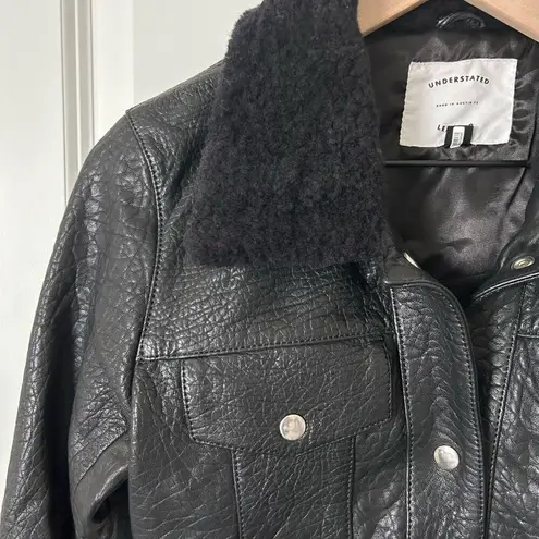 Understated Leather  Thunderbird Shearling Coat Black Lamb Leather & Shearling