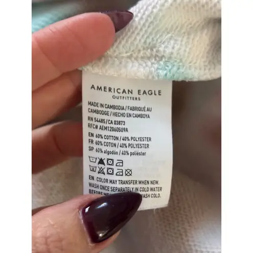 American Eagle  Tie Dye Oversized Fleece Crew Neck Sweatshirt