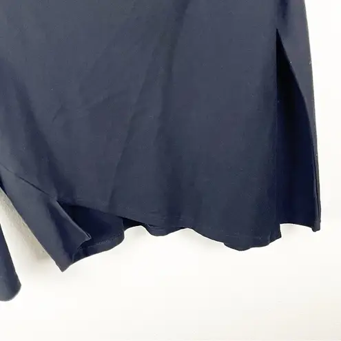 LOTUS EATERS Black Daffodil High Neckline Side Rear Slits Long Sleeve Top Small