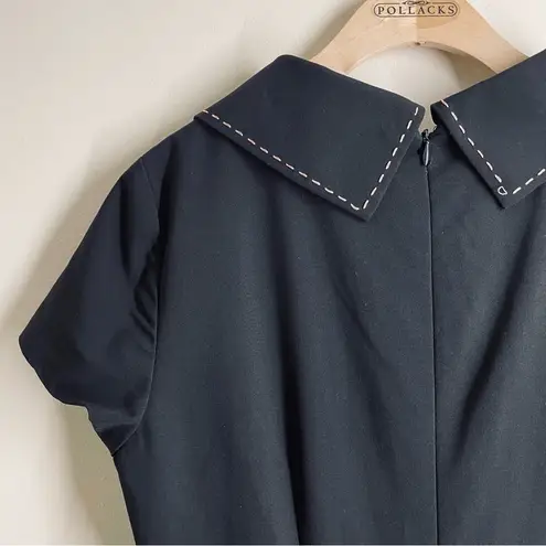 Tahari Arthur Levine Collar Detail Black Dress size 10