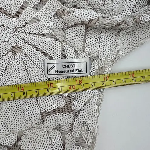 Dress the Population  Lola Art Deco Sequin Dress White