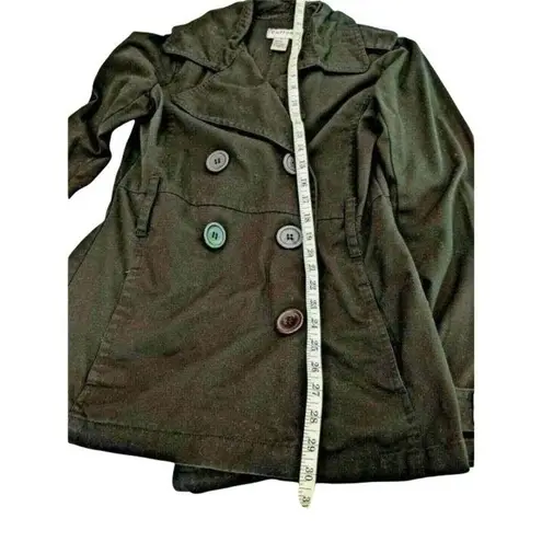 Medium Black Cotton Trench Coat/Jacket Cotton Hip double