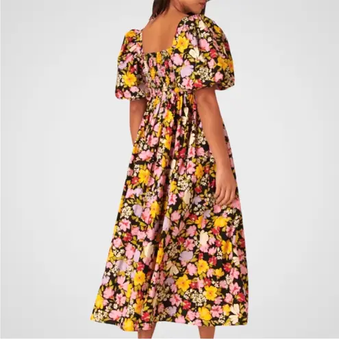 NWT Nobody's Child Nova Puff Sleeve
Black Floral Midi Dress Size 6