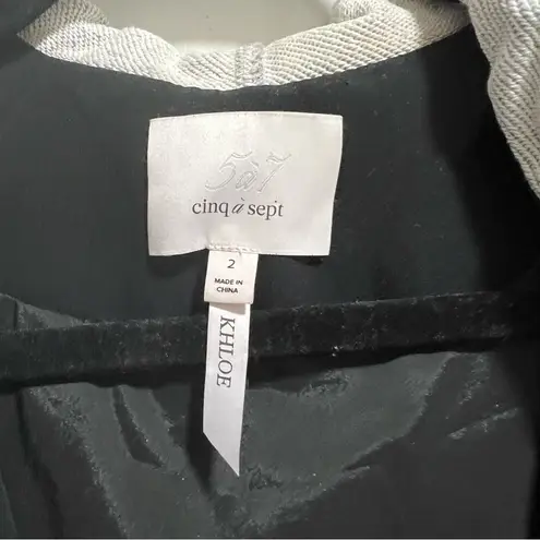 Cinq à Sept Cinq A Sept Hooded Khloe Blazer Jacket Black/Heather Gray