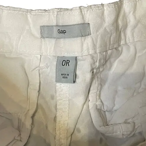 Gap  Women's Eyelet‎ White Shortie Short Relaxed Fit Mid-Rise 100% Cotton Size 0R