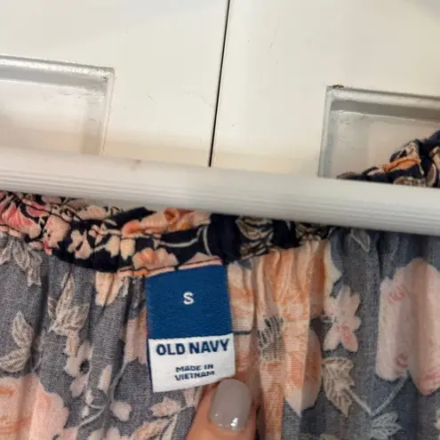 Old Navy  floral waist defined smocked puff sleeve midi dress small