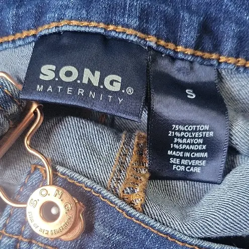 S.O.N.G.Maternity Women's Denim Overalls Size S Maternity Blue