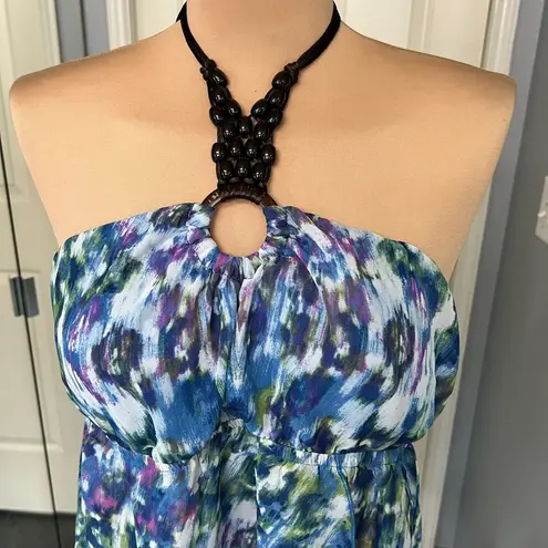 Self Esteem Vintage‎  Blue Abstract Print Y2K Babydoll Tank Top Fairy Boho Hippie