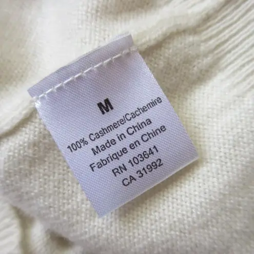 NWT Kier + J C'est La Vie Cashmere Crewneck in Ivory Pullover Sweater M Size M