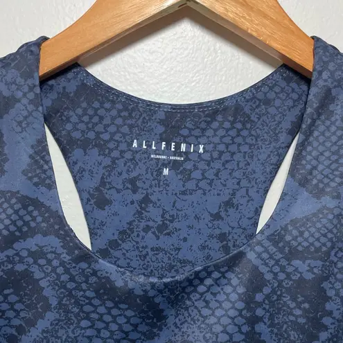 Allfenix Indie Python Snakeskin Longline Sports Bra Black Size M